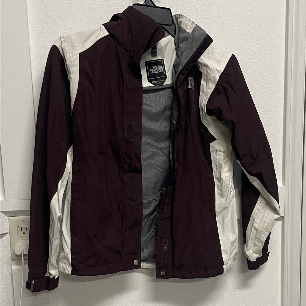 The North Face Maroon and Cream Jacket